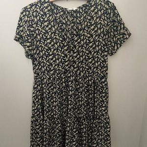 Floral black and yellow dress